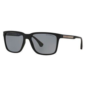 New EMPORIO ARMANI Black Polarised Square EA4047 5063/81 Sunglasses Women